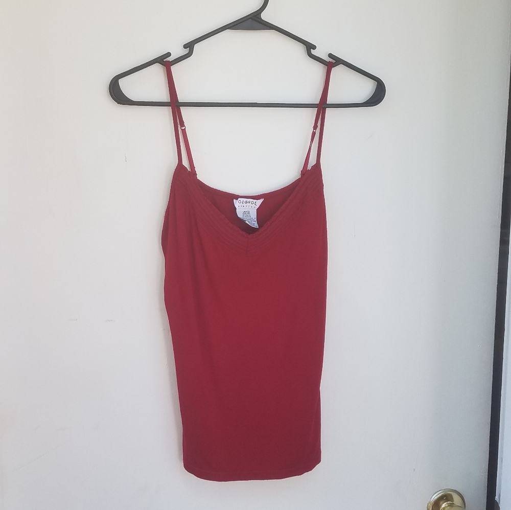 George  medium 8/10 cranberry Tank Top